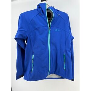 Rab Helios Jacket Women's M Blue Hooded Softshell Lightweight Outdoor
